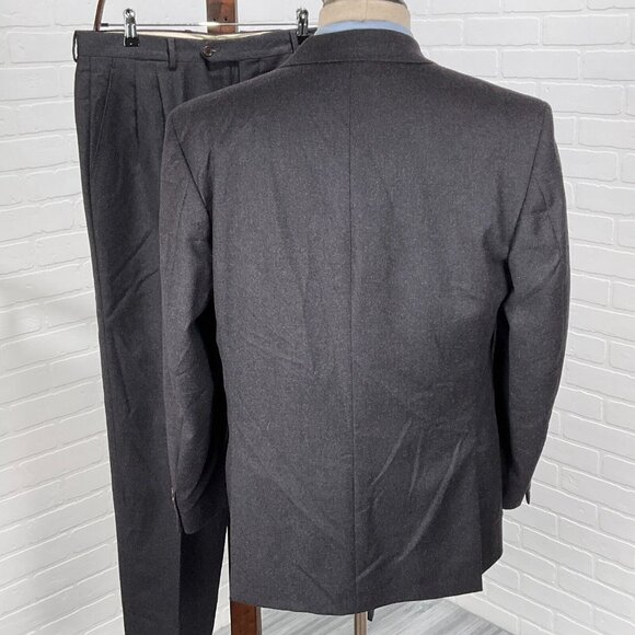 Duca Di Mantova Suit Men 42R 34Wx30L Black Classic Flannel Wool Molteni Gabriele - Picture 3 of 16